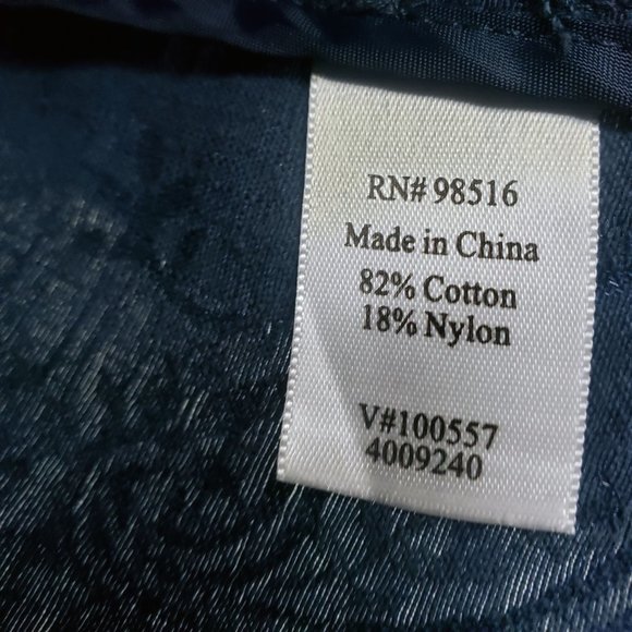 Coldwater Creek Women's Navy Embroidered Button Down Light Weight Coat Jacket - Picture 12 of 13